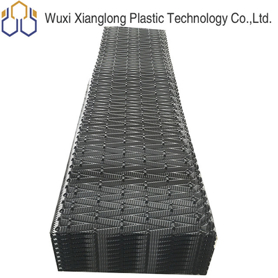 PVC Cooling Tower Fins Block Cross Flow Media 750X2000mm สีดำสีเทา